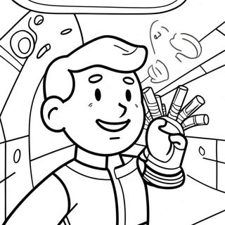 Página para colorear de Vault Boy de Fallout | Página para colorear de Fallout