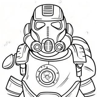 Página para colorear de la armadura de poder de Fallout | Página para colorear de Fallout