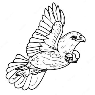 Página para Colorear de un Halcón Majestuoso en Vuelo | Página para colorear de Halcon