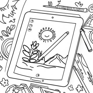 Página para Colorear de iPad para Niños | Página para colorear de iPad