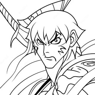 Página para Colorear de Ichigo Kurosaki en Batalla | Página para colorear de Blanco