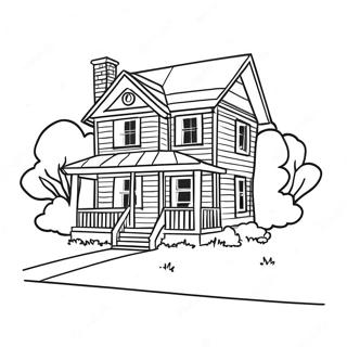 Página para Colorear de una Casa