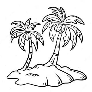 Página para colorear de un árbol de coco | Página para colorear de Coco