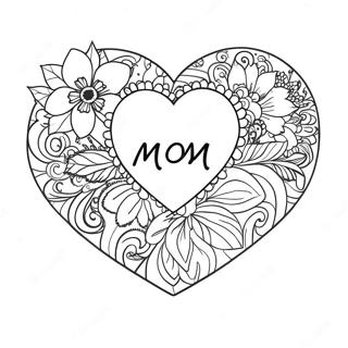 Corazón Mamá Páginas para Colorear
