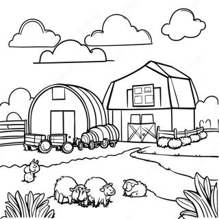 Página para Colorear de Escena de Granja FFA | Página para colorear de FFA