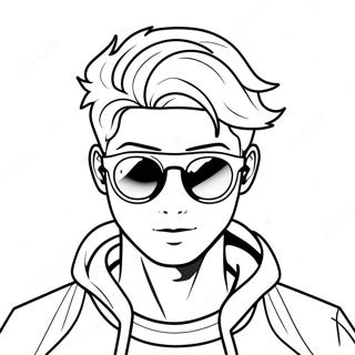 Chico Anime de Cuerpo Completo Páginas para Colorear