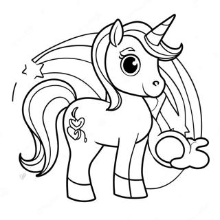 Página para Colorear de Unicornio Arcoíris de Lisa Frank
