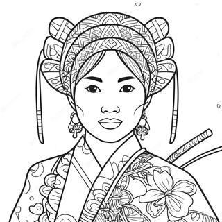 Página para Colorear Mes de la Herencia AAPI | Página para colorear de AAPI