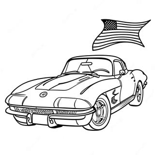 Página para Colorear del Corvette | Página para colorear de Corvette