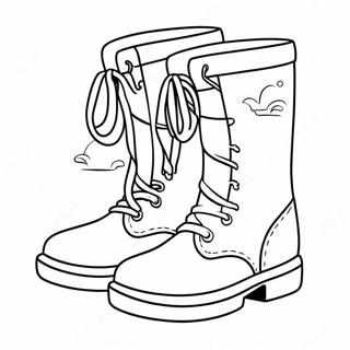 Página para colorear de botas de dibujos animados lindas | Página para colorear de Botas