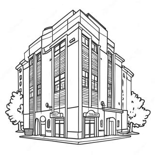 Página para colorear de un Edificio | Página para colorear de Edificio