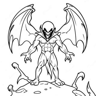 Página para Colorear de Spawn Maligno con Alas Demoníacas | Página para colorear de Spawn