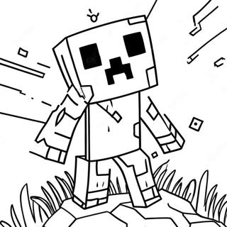 Página para Colorear de Creeper de Minecraft | Página para colorear de Minecraft