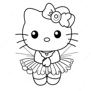Contorno de Hello Kitty Bailarina Páginas para Colorear