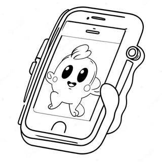 Página para Colorear de iPhone de Dibujos Animados Lindos | Página para colorear de iPhone