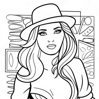 Página para Colorear de Fashionista de Moda | Página para colorear de Moda