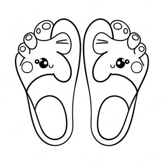 Página para Colorear de Pies de Dibujos Animados Lindos | Página para colorear de Pie