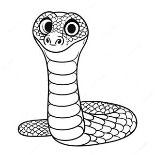 Página para Colorear de una Linda Serpiente Pitón