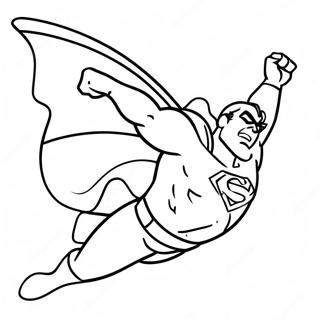 Página para colorear de superhéroe volador | Página para colorear de Superhéroe