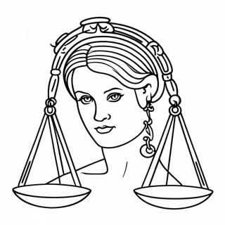 Página para colorear del signo zodiacal Libra | Página para colorear de Libra