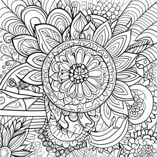 Página para Colorear de Mandala Boho Simple | Página para colorear de Boho Simple