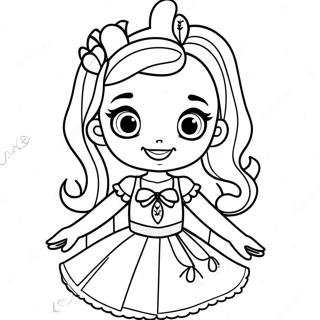 Página para Colorear de Ruby de Rainbow High con Vestido Brillante | Página para colorear de Rainbow High Ruby