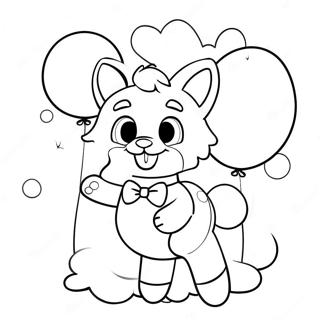 Página para Colorear de Mangle Bonito con Globos | Página para colorear de Mangle