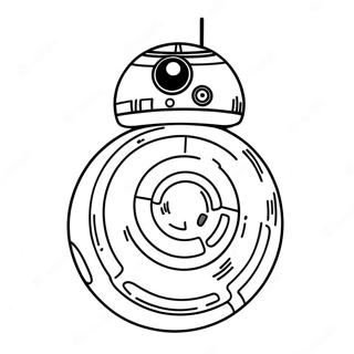 Página para colorear de BB8 en una aventura galáctica | Página para colorear de BB8