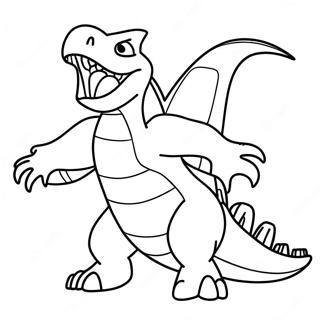 Página para Colorear de Garchomp en Acción | Página para colorear de Garchomp