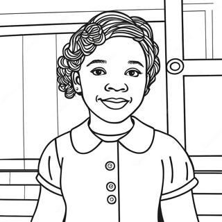 Página para Colorear Inspiradora de Ruby Bridges | Página para colorear de Ruby Bridges