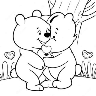 Winnie the Pooh Día de San Valentín Páginas para Colorear
