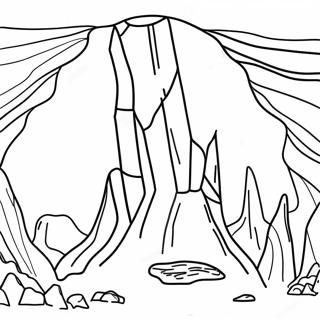 Página para colorear de formaciones rocosas coloridas | Página para colorear de Roca