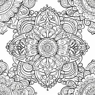 Página para Colorear Mandala Simétrica | Página para colorear de Simétrico