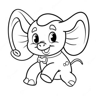 Página para colorear de Dumbo lindo volando | Página para colorear de Dumbo