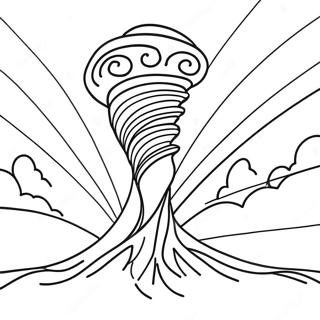 Página para Colorear Tornado Giratorio | Página para colorear de Tornado