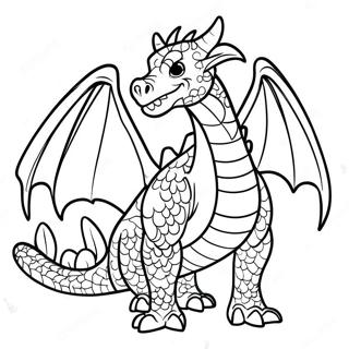 Página para Colorear Dragón de DnD | Página para colorear de DnD