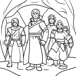 Página para Colorear Fiesta de Aventureros de DnD | Página para colorear de DnD
