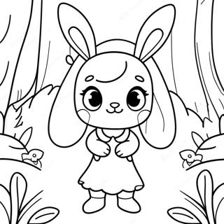 Chica Conejo de Anime Páginas para Colorear