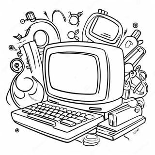 Partes de Computadora de Jardín de Infancia Páginas para Colorear
