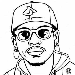 Página para Colorear del Rapero | Página para colorear de Rapper