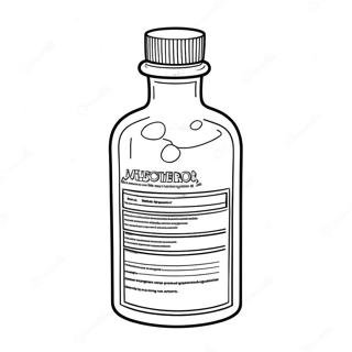 Página para Colorear de Botella de Receta Colorida | Página para colorear de Droga
