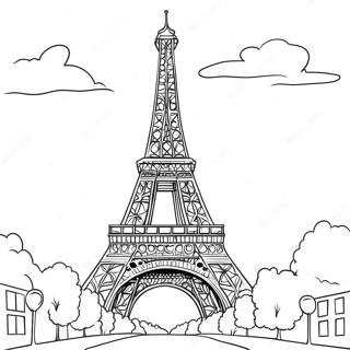 Página para colorear de la Torre Eiffel | Página para colorear de Torre Eiffel