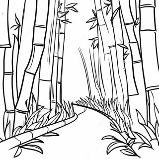 Página para colorear del Bosque de Bambú | Página para colorear de Bambú