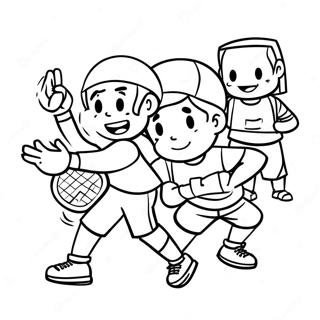 Página para Colorear de Niños Jugando Deportes en YMCA | Página para colorear de YMCA