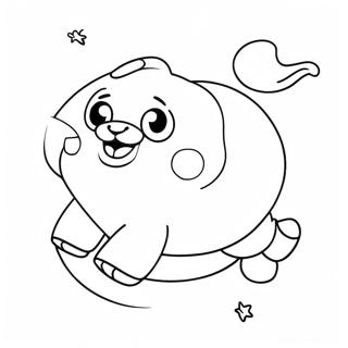 Página para colorear de Appa volando en el cielo | Página para colorear de Appa