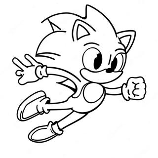 Página para Colorear de Sonic Corriendo Rápido | Página para colorear de Sónico Vector
