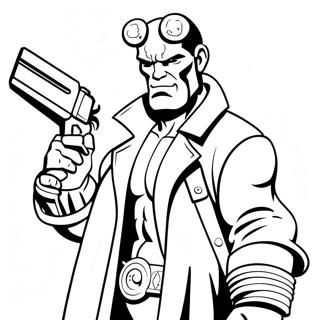 Página para colorear de Hellboy | Página para colorear de Hellboy