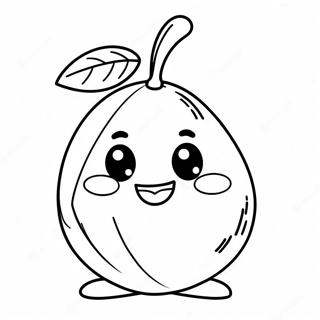 Página para Colorear de Personaje de Mango Linda | Página para colorear de Mango