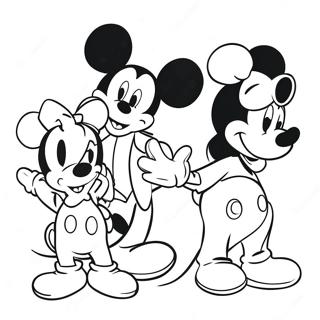 Página para Colorear de Mickey Mouse con Amigos | Página para colorear de Mickey
