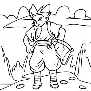 Página para colorear de Gon aventurero | Página para colorear de Gon